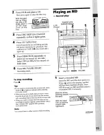 Предварительный просмотр 15 страницы Sony DHC-MDX10 Operating Instructions  (primary manual) Operating Instructions Manual