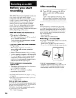 Preview for 34 page of Sony DHC-MDX10 Operating Instructions  (primary manual) Operating Instructions Manual