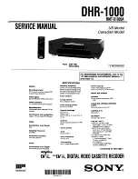 Sony DHR-1000 Service Manual preview