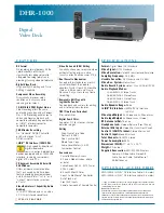 Sony DHR-1000 Specifications preview