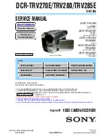 Preview for 1 page of Sony Digital 8 DCR-TRV280 Service Manual