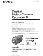 Preview for 1 page of Sony Digital 8- TRV240 Operating Instructions Manual