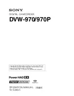 Sony Digital betacam DVW-970 Operation Manual preview