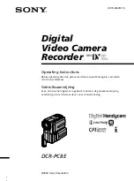 Sony Digital Handycam DCR-PC8E Operating Instructions Manual preview