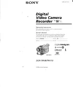 Sony Digital Handycam DCR-TRV10 Operating Instructions Manual preview