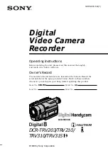 Preview for 1 page of Sony Digital Handycam DCR-TRV203 Operating Instructions Manual