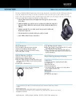 Sony DIGITAL NOISE CANCELING HEADPHONES MDR-NC500D Specifications preview