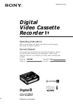 Sony Digital8 GV-D200 Operating Instructions Manual preview