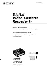 Preview for 1 page of Sony Digital8 GV-D200E Operating Instructions Manual