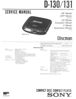 Предварительный просмотр 1 страницы Sony discman D-130 Service Manual