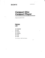 Preview for 1 page of Sony Discman D-150AN Operating Instructions Manual