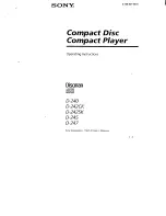 Sony Discman D-240 Operating Instructions Manual preview