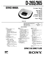 Sony Discman D-265 Service Manual предпросмотр