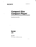 Sony Discman D-777 Operating Instructions Manual preview