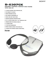 Sony Discman D-E307CK Specifications preview