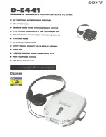 Sony Discman D-E441 Specification Sheet preview