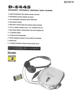 Preview for 1 page of Sony Discman D-E445 Specification Sheet