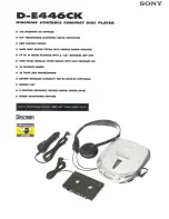 Sony Discman D-E446CK Specifications preview