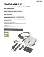 Preview for 1 page of Sony Discman D-E449CK Specifications