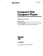 Sony DISCMAN D-M801 Operating Instructions preview