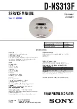 Предварительный просмотр 1 страницы Sony DNS313F - S2 Sports CD Walkman Service Manual