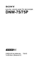 Sony DNW-75 Operation Manual preview