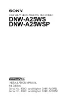 Sony DNW-A25WS Installation Manual предпросмотр