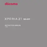 Sony Docomo Xperia Z1 SO-01F Instruction Manual preview