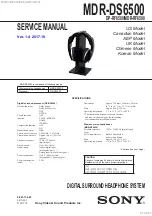 Предварительный просмотр 1 страницы Sony DP-RF6500 Service Manual