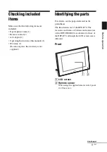 Preview for 9 page of Sony DPF D70 - Digital Photo Frame Operating Instructions Manual