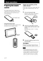 Preview for 12 page of Sony DPF D70 - Digital Photo Frame Operating Instructions Manual