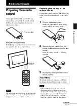 Preview for 15 page of Sony DPF D92 - LCD WVGA 15:9 Diagonal Digital Photo Frame Operating Instructions Manual