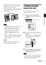 Предварительный просмотр 17 страницы Sony DPF D92 - LCD WVGA 15:9 Diagonal Digital Photo Frame Operating Instructions Manual