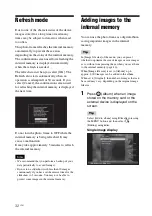 Preview for 32 page of Sony DPF D92 - LCD WVGA 15:9 Diagonal Digital Photo Frame Operating Instructions Manual