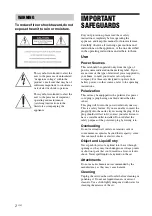 Предварительный просмотр 2 страницы Sony DPF-V900 - Digital Photo Frame Operating Instructions Manual