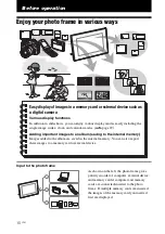 Предварительный просмотр 10 страницы Sony DPF-V900 - Digital Photo Frame Operating Instructions Manual