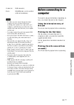 Preview for 69 page of Sony DPP-F700 - Digital Photo Printer/frame Operating Instructions Manual