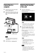 Preview for 70 page of Sony DPP-F700 - Digital Photo Printer/frame Operating Instructions Manual