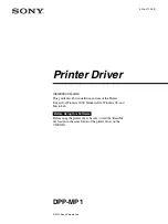 Sony DPP-MP1 Installation Manual preview