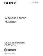 Sony DR-BT160iK - Wireless Stereo Headset Operating Instructions Manual preview