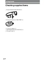 Preview for 8 page of Sony DR BT160IK Operating Instructions Manual