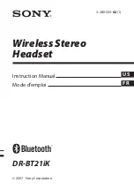 Предварительный просмотр 1 страницы Sony DR-BT21G - Stereo Bluetooth Headset; Neckband Style Instruction Manual