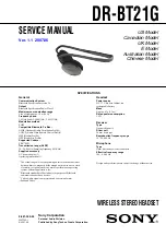 Preview for 1 page of Sony DR-BT21G - Stereo Bluetooth Headset; Neckband Style Service Manual