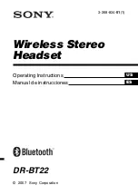 Sony DR BT22iK - Headphones - Semi-open Operating Instructions Manual preview