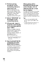 Preview for 10 page of Sony DR-BT30Q - Wireless Stereo Headset Operating Instructions Manual