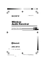 Предварительный просмотр 1 страницы Sony DRC-BT15 Operating Instructions Manual