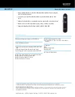 Preview for 1 page of Sony DRC-BT15 Specifications