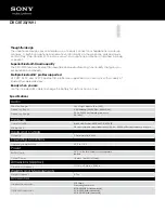 Sony DRC-BT30/WHI Specifications preview