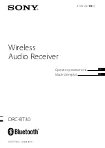 Sony DRC-BT30 Operating Instructions Manual preview