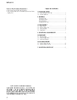 Preview for 2 page of Sony Dream Machine ICF-C111 Service Manual